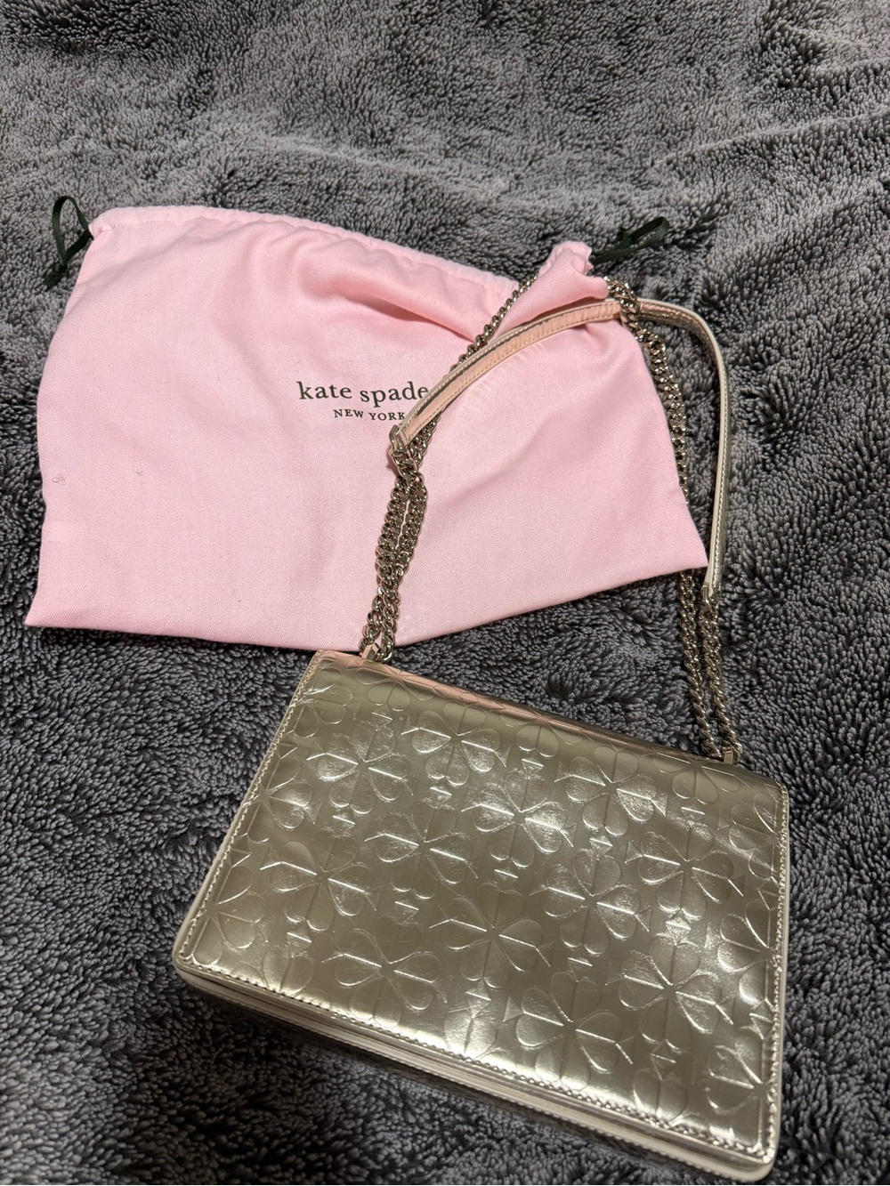 kate spade Metallic Gold Embossed Crossbody Bag